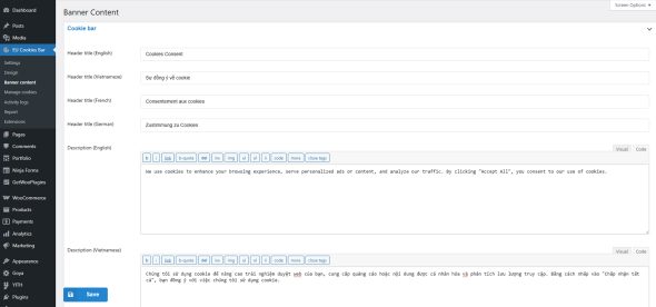 WordPress EU Cookies Bar - General Data Protection Regulation Compliance - Image 7