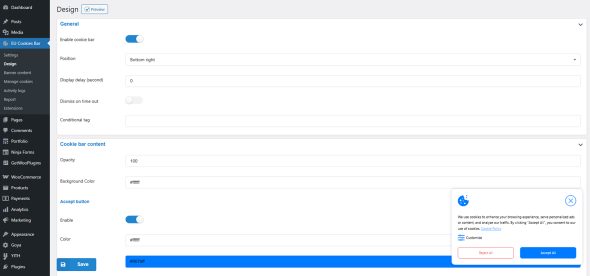 WordPress EU Cookies Bar - General Data Protection Regulation Compliance - Image 6