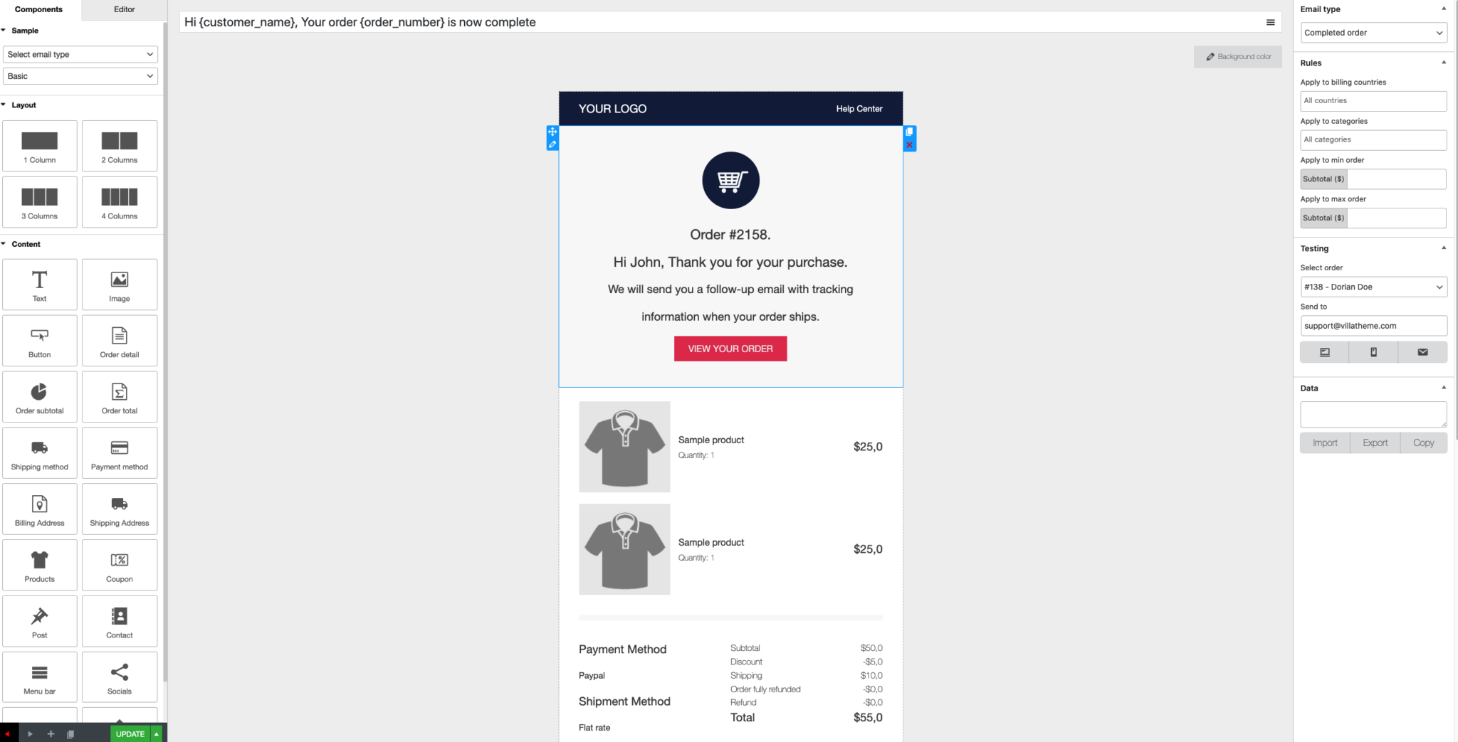 WooCommerce Email Template Customizer Customize WooCommerce emails