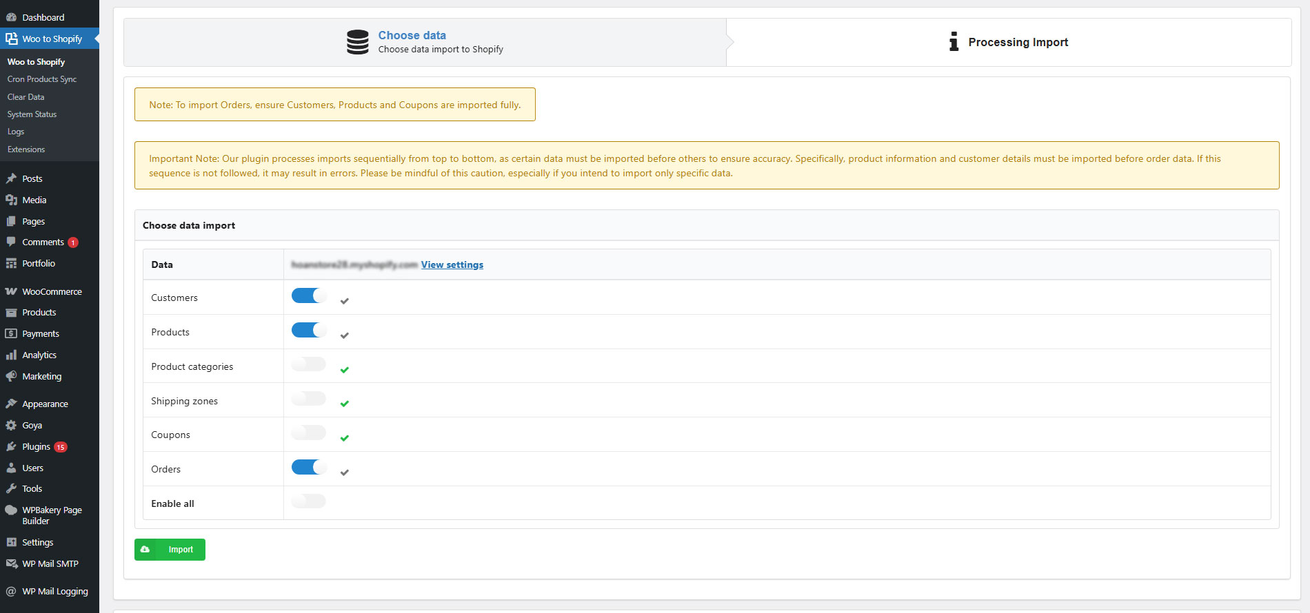 W2S - Migrate WooCommerce to Shopify