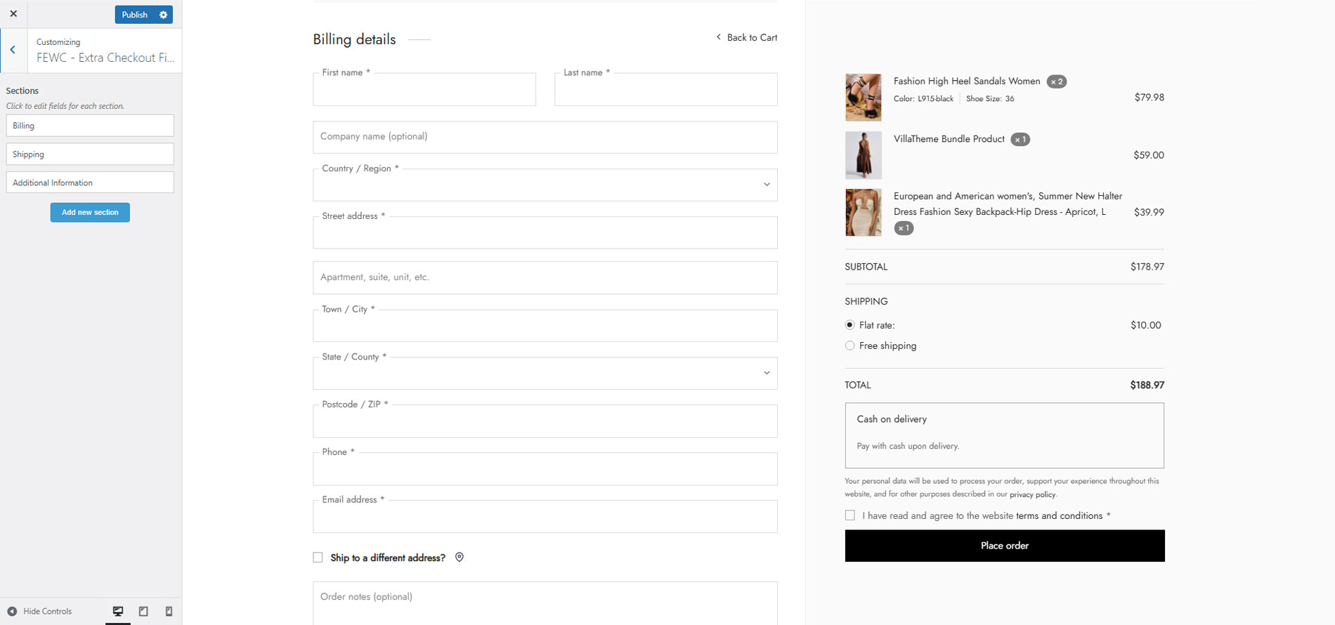 FEWC - WooCommerce Extra Checkout Fields
