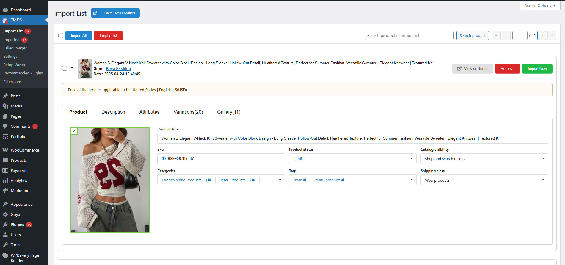 TMDS - Dropshipping for TEMU and WooCommerce