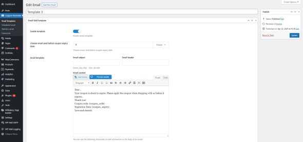 Coreem - Coupon Reminder for WooCommerce - Image 3